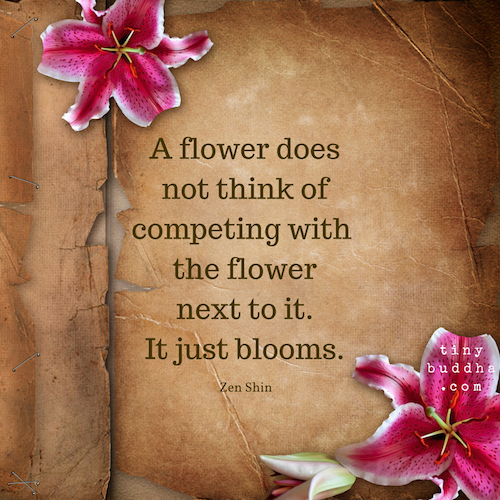 A flower does not compete with the flower next to it