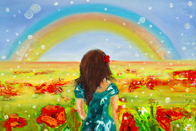 Girl and a rainbow